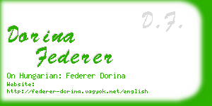 dorina federer business card